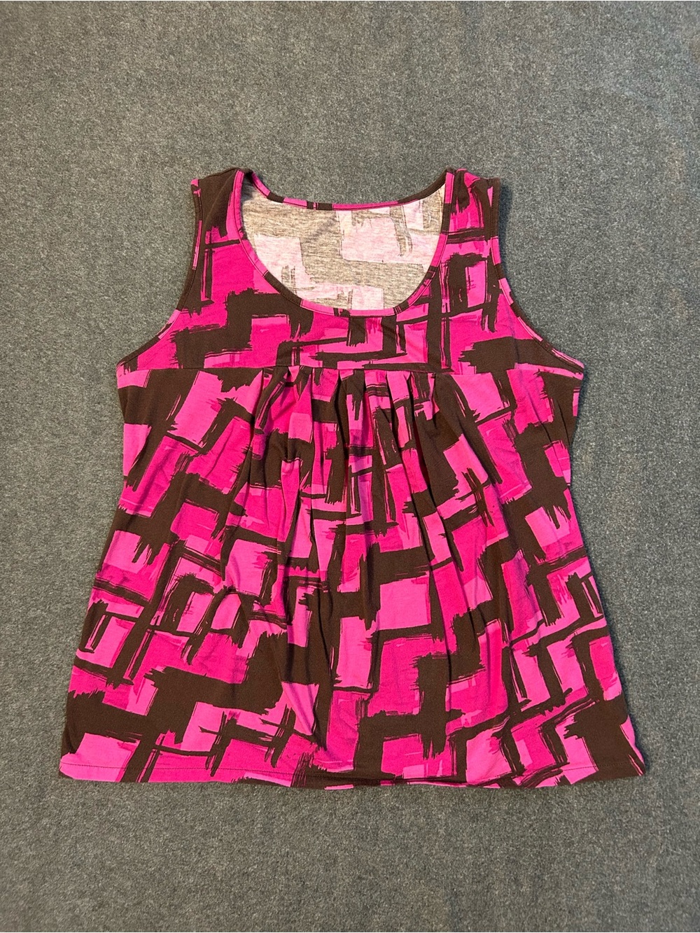 Pink and Brown Abstract Tank Top